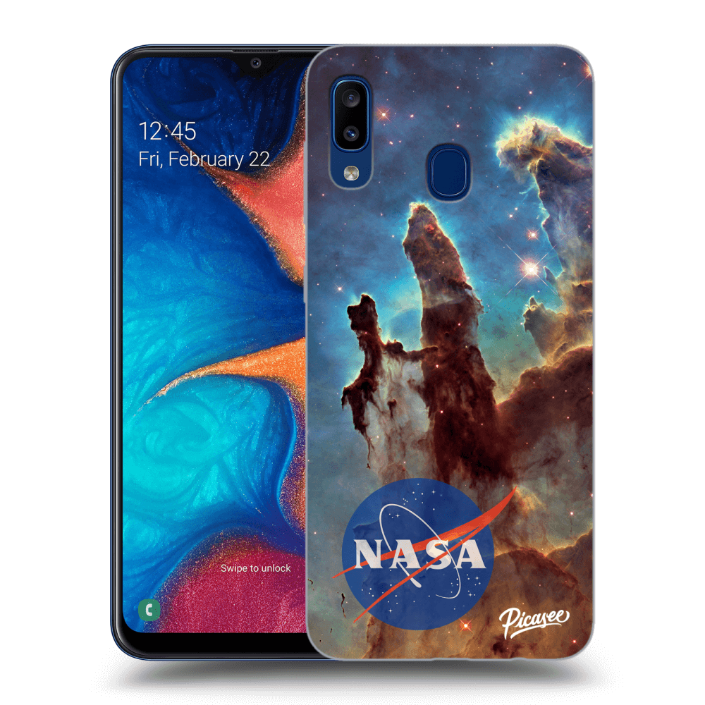 Picasee Samsung Galaxy A20e A202F Hülle - Schwarzes Silikon - Eagle Nebula