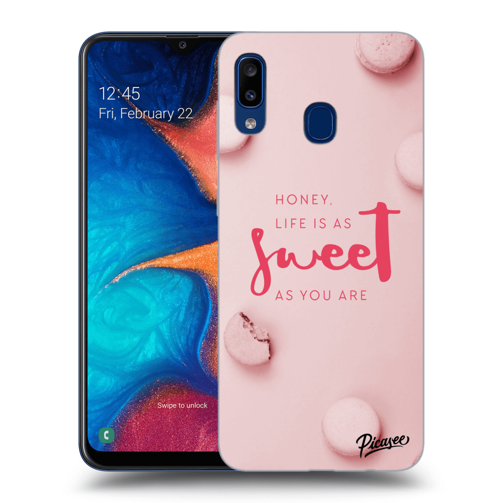Picasee Samsung Galaxy A20e A202F Hülle - Schwarzes Silikon - Life is as sweet as you are
