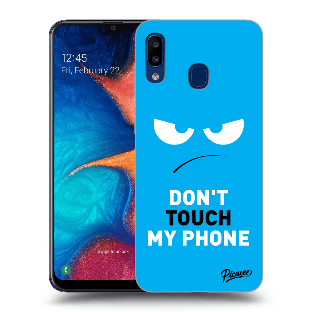 Picasee Samsung Galaxy A20e A202F Hülle - Transparentes Silikon - Angry Eyes - Blue