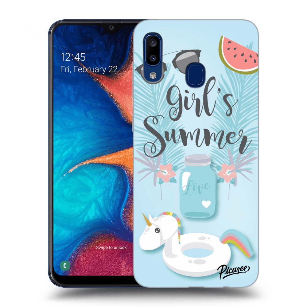 Picasee Samsung Galaxy A20e A202F Hülle - Schwarzes Silikon - Girls Summer