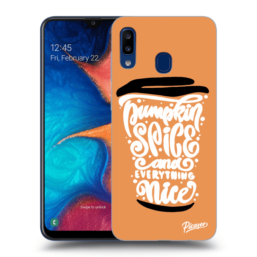 Picasee Samsung Galaxy A20e A202F Hülle - Transparentes Silikon - Pumpkin coffee