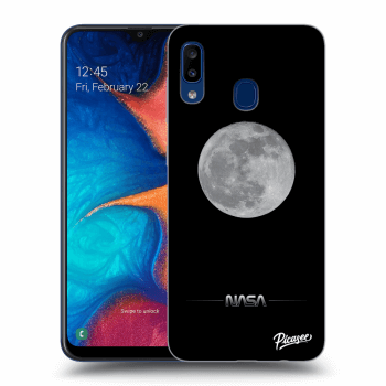 Picasee Samsung Galaxy A20e A202F Hülle - Schwarzes Silikon - Moon Minimal