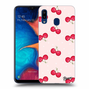 Picasee Samsung Galaxy A20e A202F Hülle - Schwarzes Silikon - Cherries