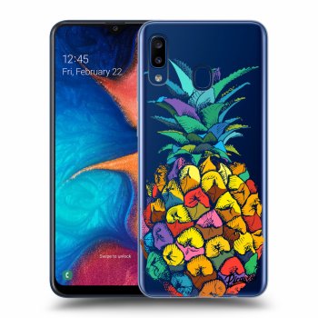 Picasee Samsung Galaxy A20e A202F Hülle - Transparentes Silikon - Pineapple