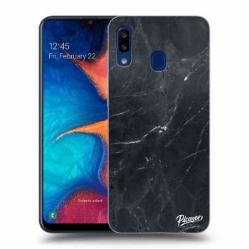 Picasee Samsung Galaxy A20e A202F Hülle - Schwarzes Silikon - Black marble