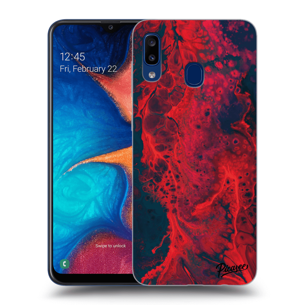 Picasee Samsung Galaxy A20e A202F Hülle - Transparentes Silikon - Organic red