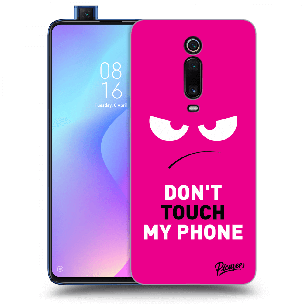 Picasee Xiaomi Mi 9T (Pro) Hülle - Schwarzes Silikon - Angry Eyes - Pink