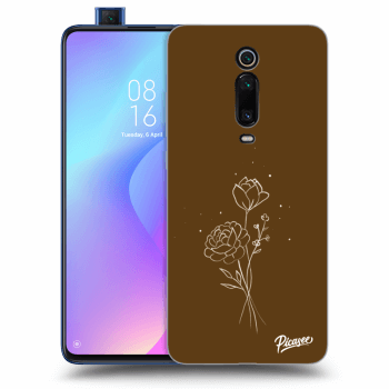 Picasee Xiaomi Mi 9T (Pro) Hülle - Transparentes Silikon - Brown flowers