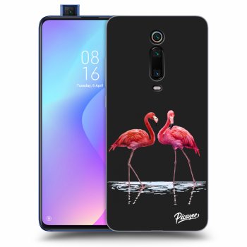 Picasee Xiaomi Mi 9T (Pro) Hülle - Schwarzes Silikon - Flamingos couple