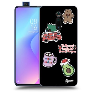 Picasee Xiaomi Mi 9T (Pro) Hülle - Schwarzes Silikon - Christmas Stickers