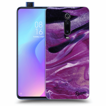 Picasee Xiaomi Mi 9T (Pro) Hülle - Schwarzes Silikon - Purple glitter