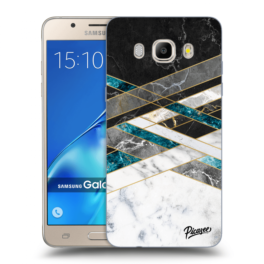 Picasee Samsung Galaxy J5 2016 J510F Hülle - Transparentes Silikon - Black & White geometry