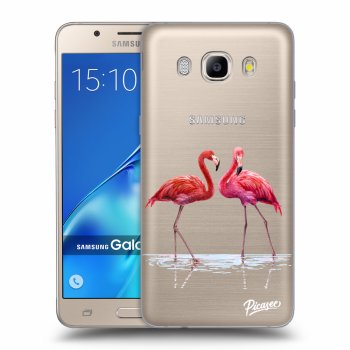 Picasee Samsung Galaxy J5 2016 J510F Hülle - Transparentes Silikon - Flamingos couple