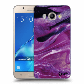 Picasee Samsung Galaxy J5 2016 J510F Hülle - Transparentes Silikon - Purple glitter