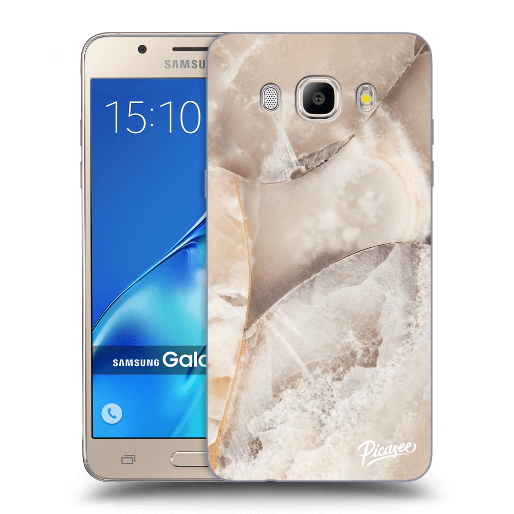 Picasee Samsung Galaxy J5 2016 J510F Hülle - Transparentes Silikon - Cream marble