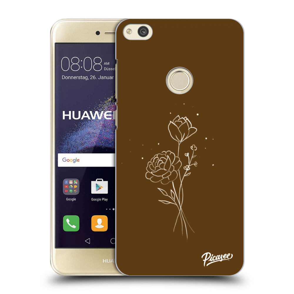 Picasee Huawei P9 Lite 2017 Hülle - Transparentes Silikon - Brown flowers