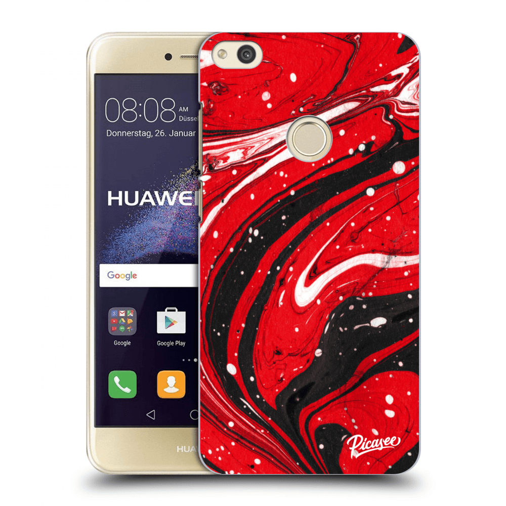 Picasee Huawei P9 Lite 2017 Hülle - Transparentes Silikon - Red black