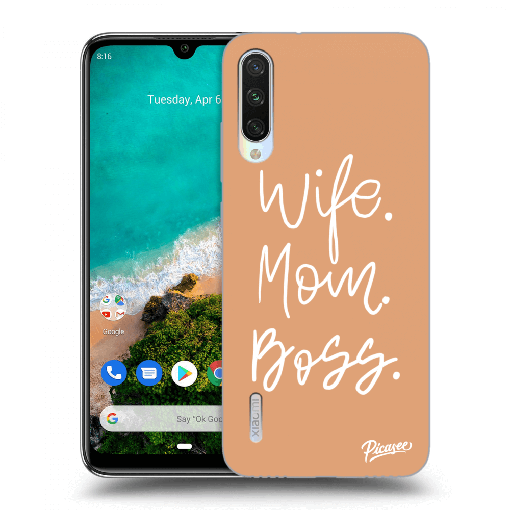Picasee Xiaomi Mi A3 Hülle - Schwarzes Silikon - Boss Mama