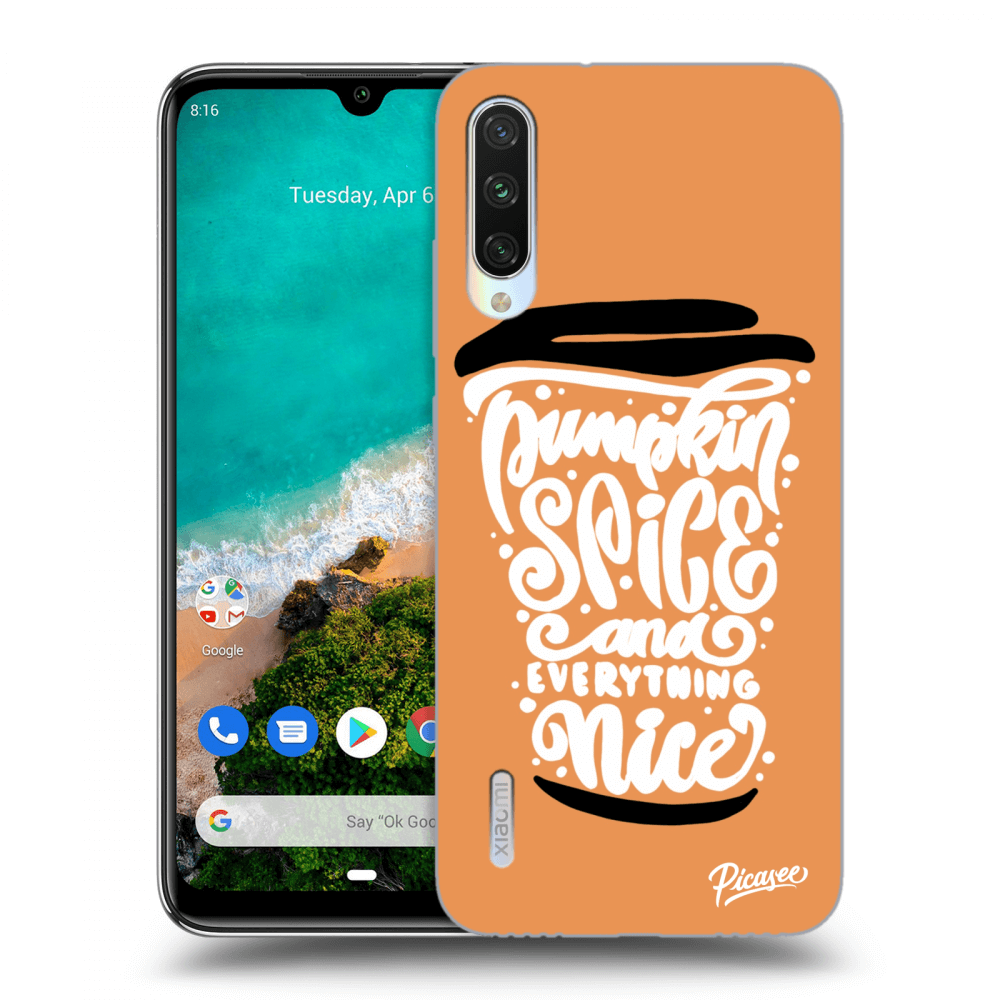 Picasee Xiaomi Mi A3 Hülle - Transparentes Silikon - Pumpkin coffee