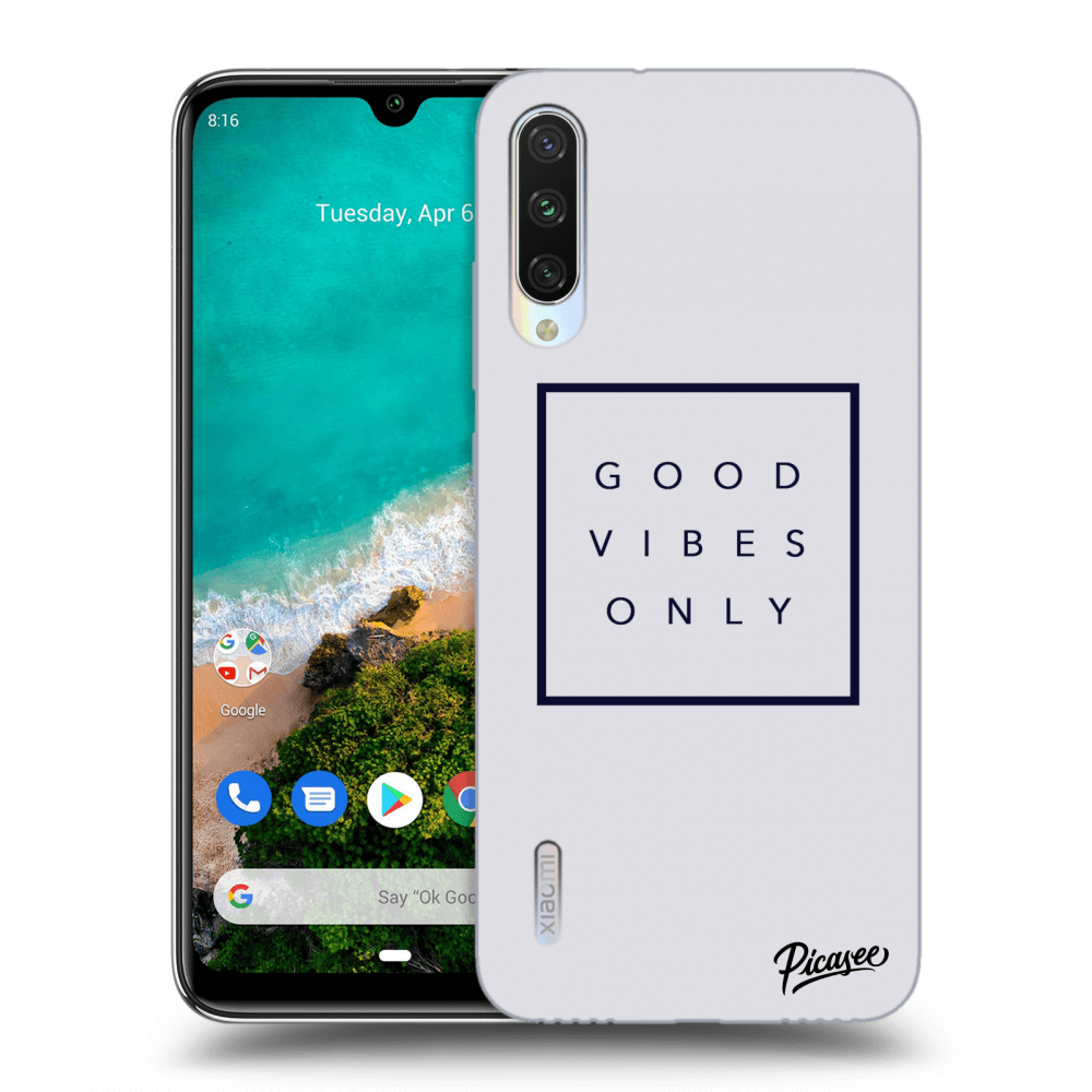 Picasee Xiaomi Mi A3 Hülle - Transparentes Silikon - Good vibes only