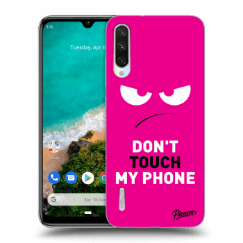 Picasee Xiaomi Mi A3 Hülle - Schwarzes Silikon - Angry Eyes - Pink