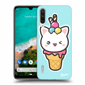 Picasee Xiaomi Mi A3 Hülle - Schwarzes Silikon - Ice Cream Cat