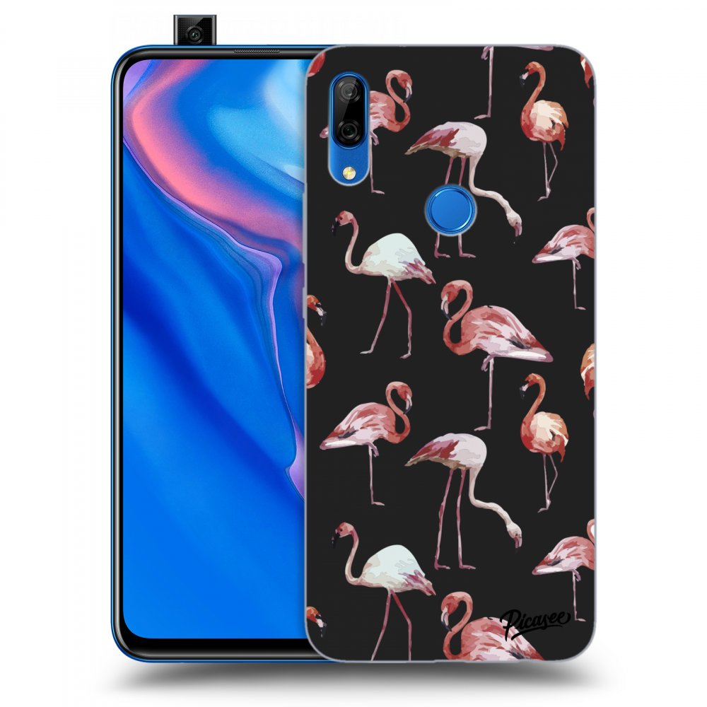 Picasee Huawei P Smart Z Hülle - Schwarzes Silikon - Flamingos