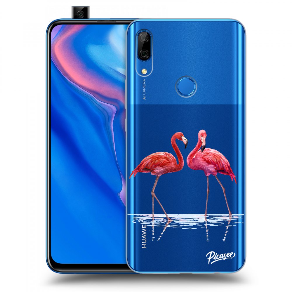 Picasee Huawei P Smart Z Hülle - Transparentes Silikon - Flamingos couple