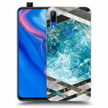 Picasee Huawei P Smart Z Hülle - Transparentes Silikon - Blue geometry