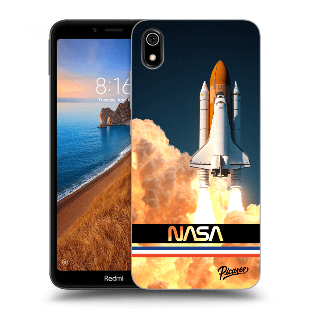 Picasee Xiaomi Redmi 7A Hülle - Schwarzes Silikon - Space Shuttle
