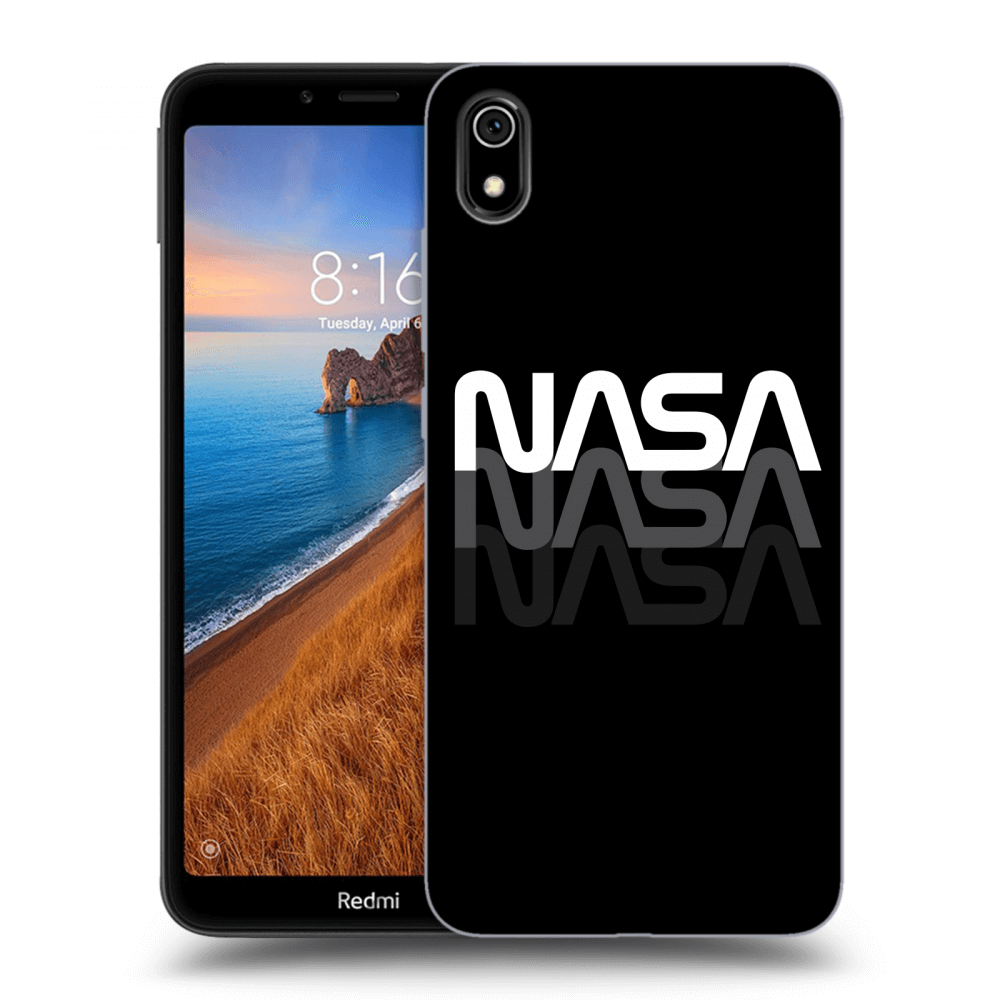 Picasee Xiaomi Redmi 7A Hülle - Schwarzes Silikon - NASA Triple