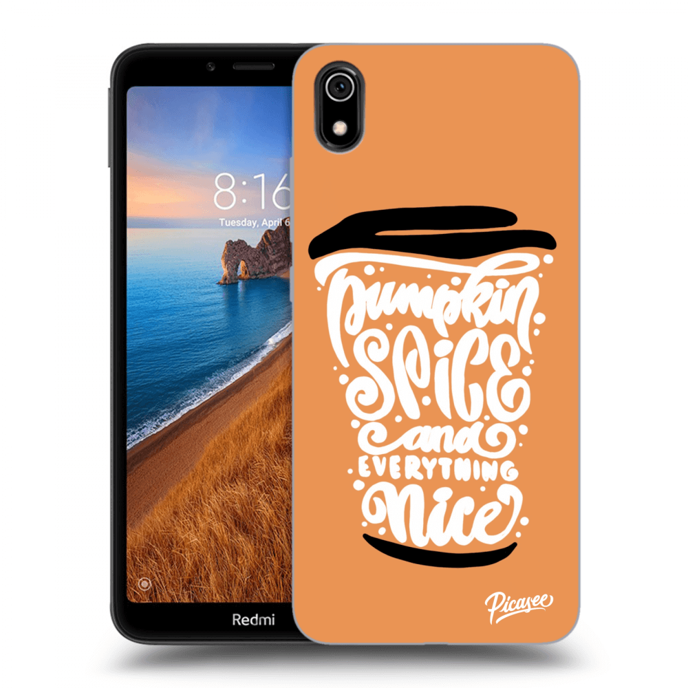 Picasee Xiaomi Redmi 7A Hülle - Schwarzes Silikon - Pumpkin coffee
