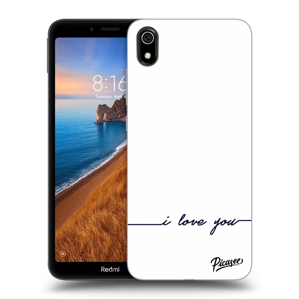 Picasee Xiaomi Redmi 7A Hülle - Schwarzes Silikon - I love you