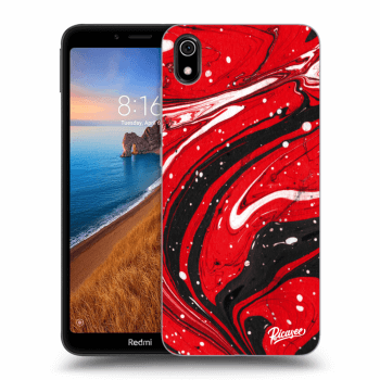 Picasee Xiaomi Redmi 7A Hülle - Transparentes Silikon - Red black