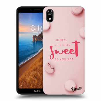Picasee Xiaomi Redmi 7A Hülle - Schwarzes Silikon - Life is as sweet as you are