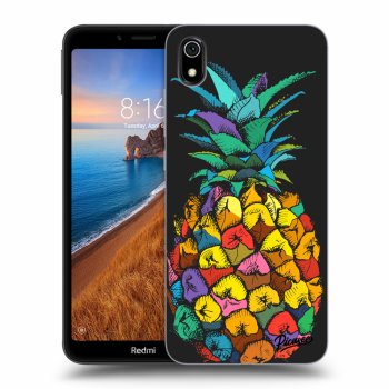 Picasee Xiaomi Redmi 7A Hülle - Schwarzes Silikon - Pineapple