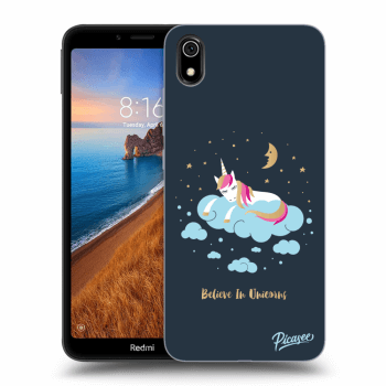 Picasee Xiaomi Redmi 7A Hülle - Schwarzes Silikon - Believe In Unicorns