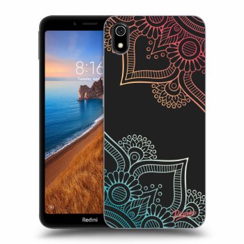 Picasee Xiaomi Redmi 7A Hülle - Schwarzes Silikon - Flowers pattern