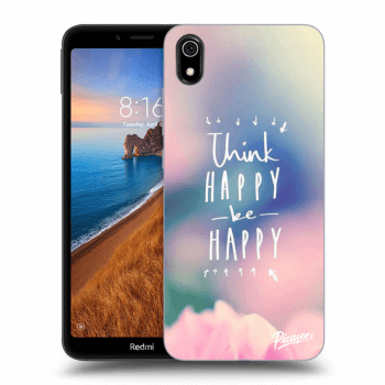 Picasee Xiaomi Redmi 7A Hülle - Schwarzes Silikon - Think happy be happy