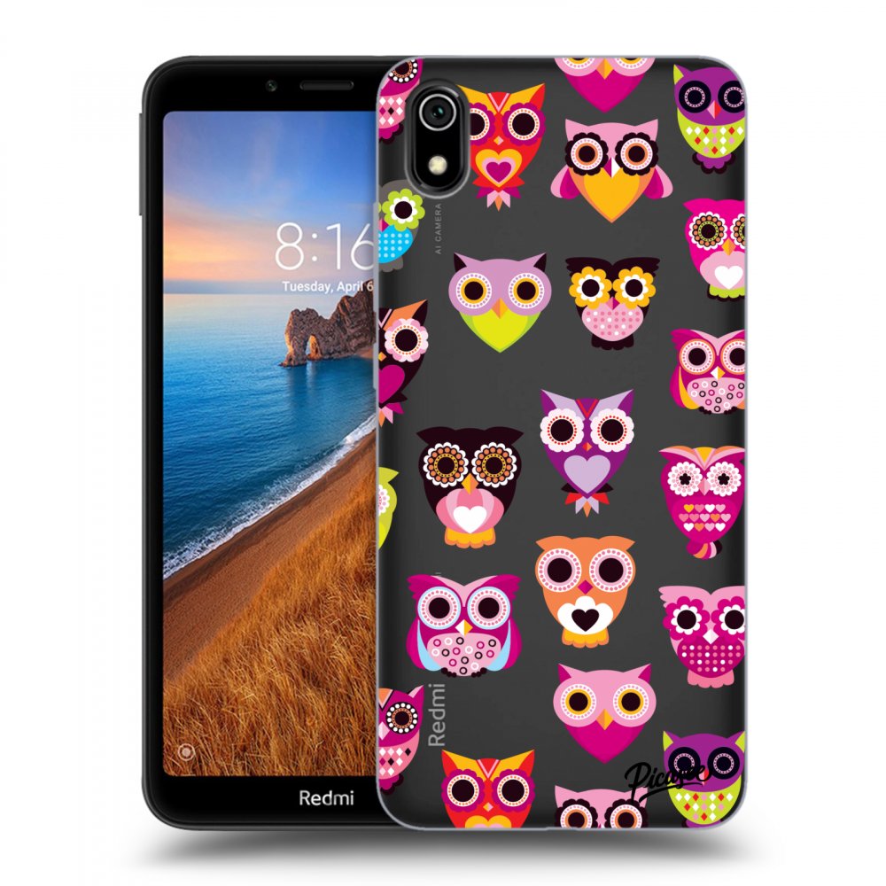 Picasee Xiaomi Redmi 7A Hülle - Transparentes Silikon - Owls