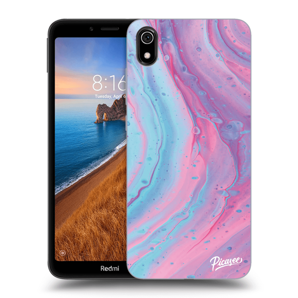Picasee Xiaomi Redmi 7A Hülle - Transparentes Silikon - Pink liquid