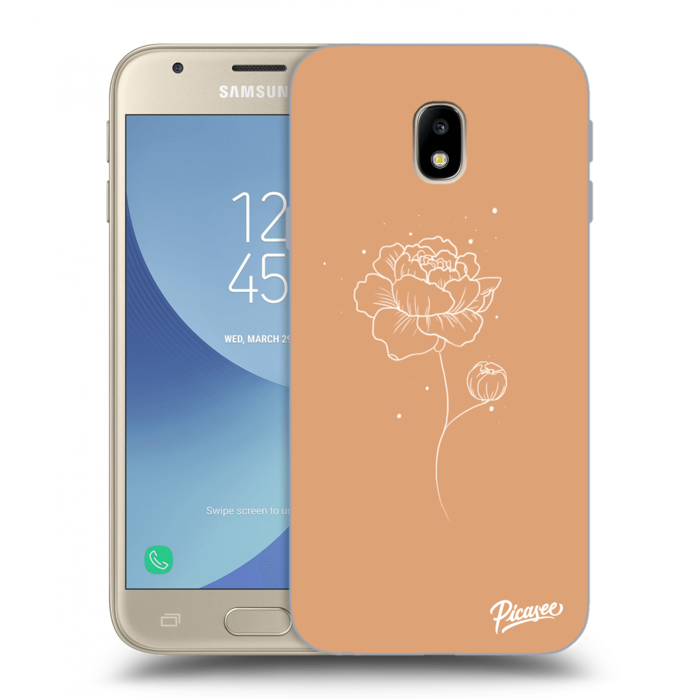 Picasee Samsung Galaxy J3 2017 J330F Hülle - Transparentes Silikon - Peonies