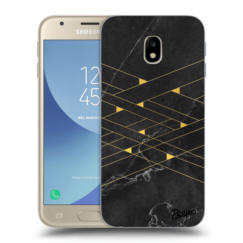 Picasee Samsung Galaxy J3 2017 J330F Hülle - Transparentes Silikon - Gold Minimal