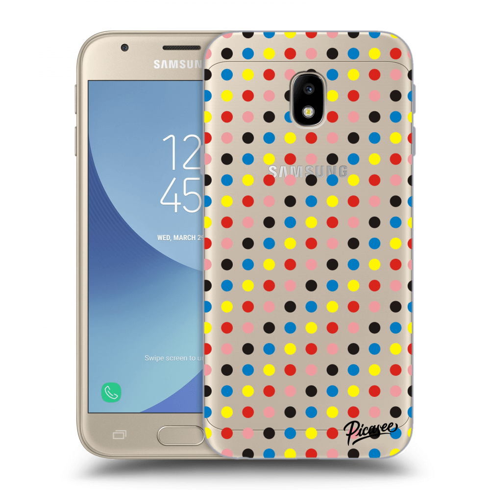 Picasee Samsung Galaxy J3 2017 J330F Hülle - Transparentes Silikon - Colorful dots
