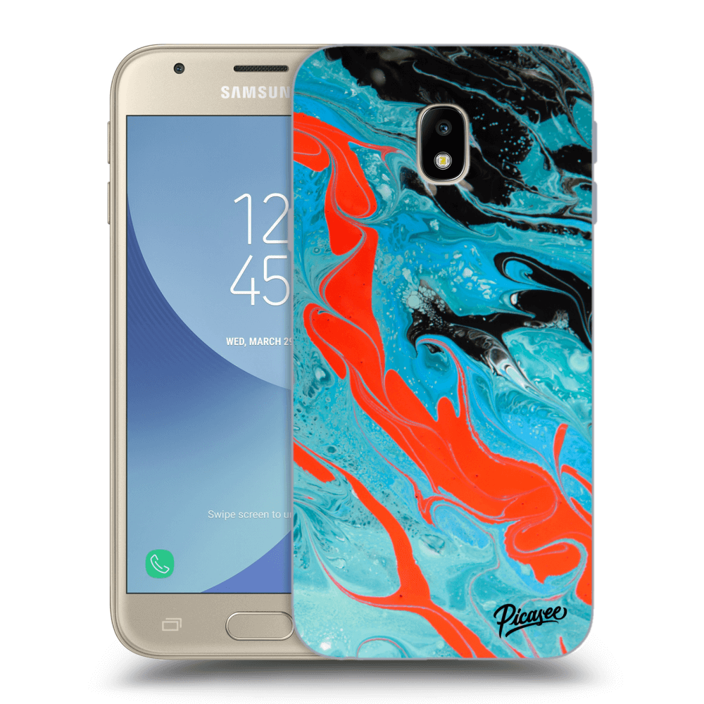 Picasee Samsung Galaxy J3 2017 J330F Hülle - Transparentes Silikon - Blue Magma
