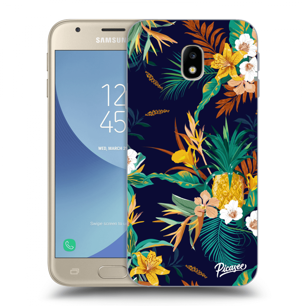 Picasee Samsung Galaxy J3 2017 J330F Hülle - Transparentes Silikon - Pineapple Color