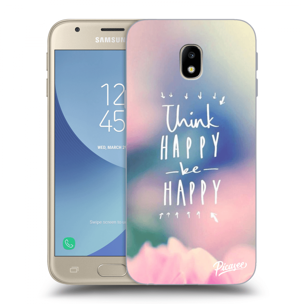 Picasee Samsung Galaxy J3 2017 J330F Hülle - Transparentes Silikon - Think happy be happy