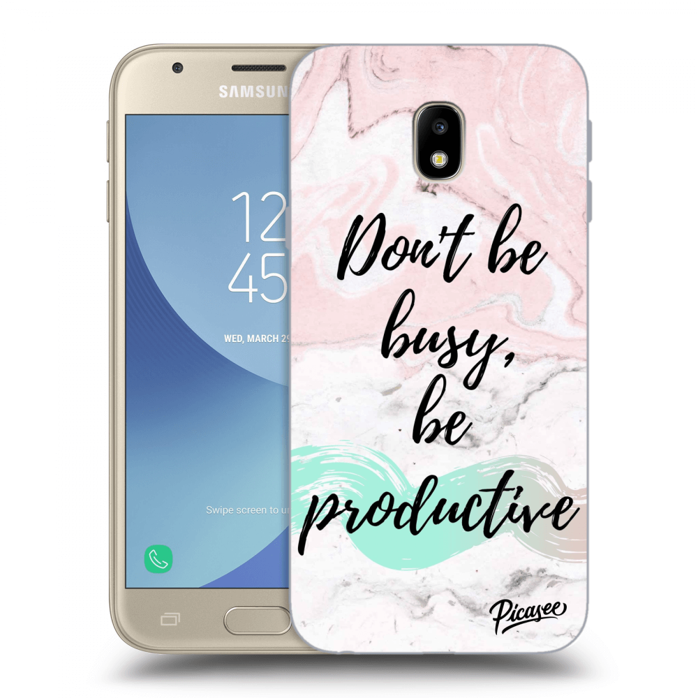 Picasee Samsung Galaxy J3 2017 J330F Hülle - Transparentes Silikon - Don't be busy, be productive