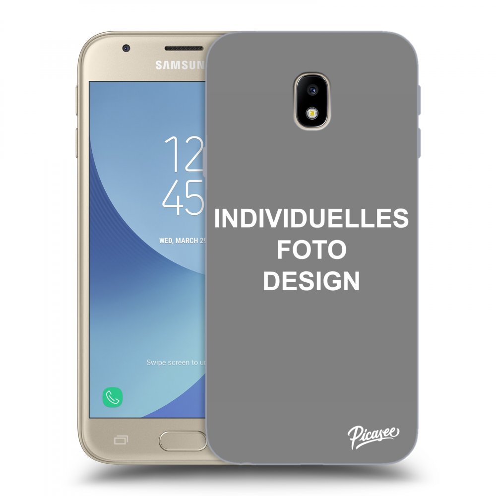 Picasee Samsung Galaxy J3 2017 J330F Hülle - Schwarzes Silikon - Individuelles Fotodesign