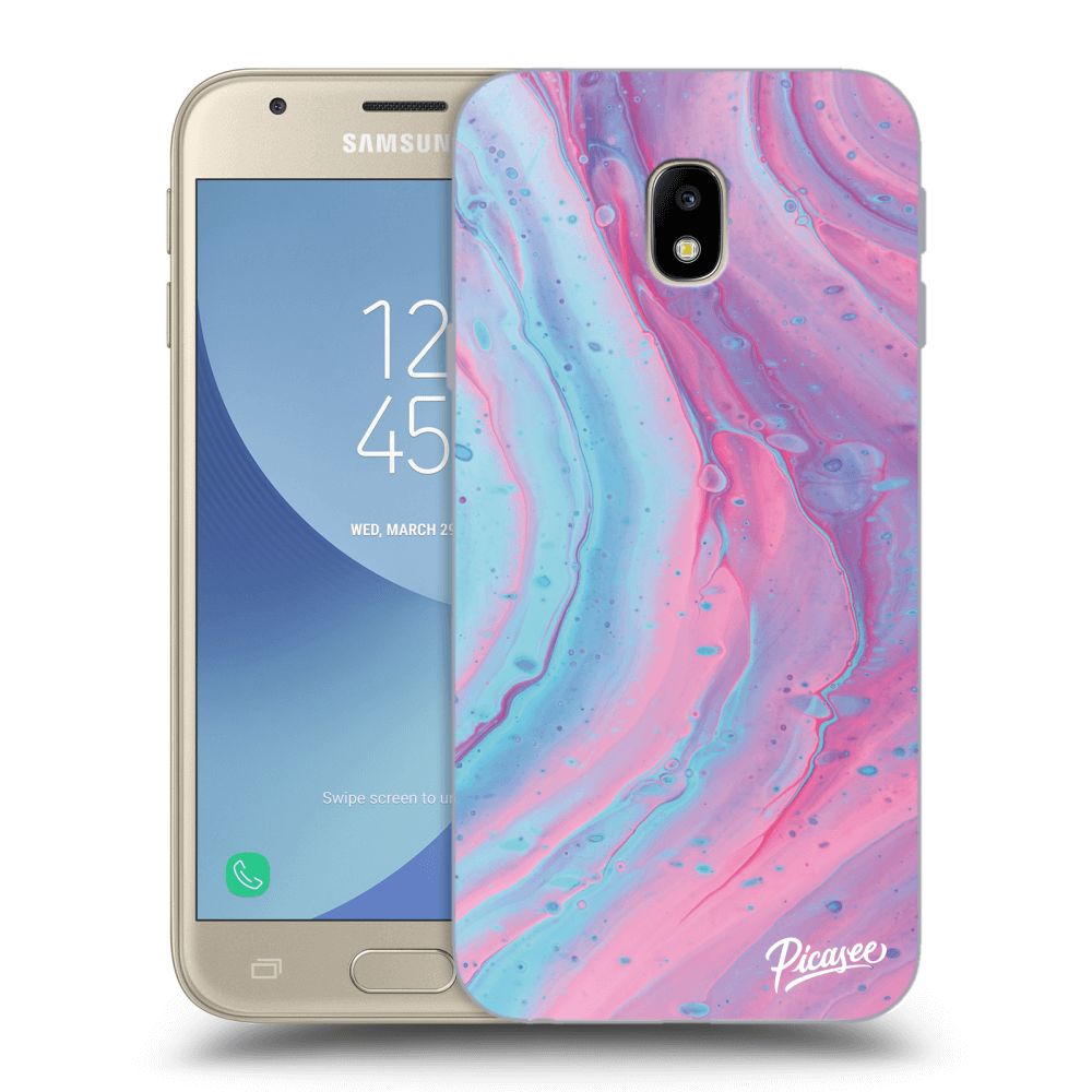 Picasee Samsung Galaxy J3 2017 J330F Hülle - Transparentes Silikon - Pink liquid
